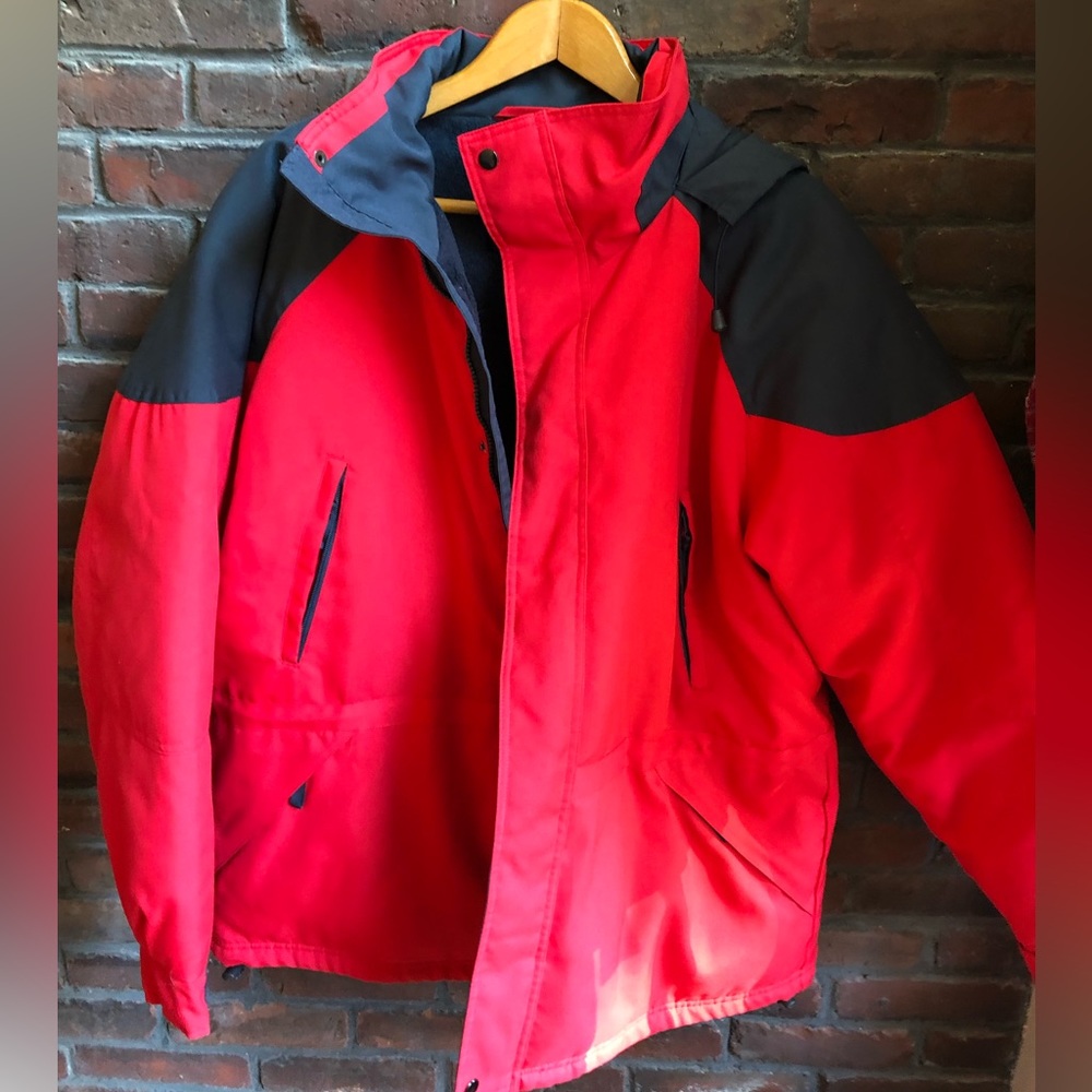 DOWN JACKET Fleece Lined Coat LARGE